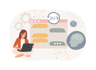 Poster - AI-Enhanced Chatbots for Customer Support abstract concept vector illustration.