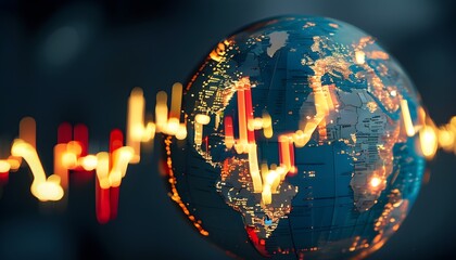 Wall Mural - Real-time Global Economic News Stream Illuminating Key Financial Events with Clarity