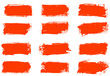 © kebox - 12 rote grunge Pinselstreifen mit Textfreiraum