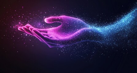 Poster - Glowing Hand with Particles