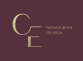 Wall Mural - CE letter logo icon design. Classic style luxury initials monogram.