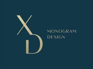 Wall Mural - XD letter logo icon design. Classic style luxury initials monogram.