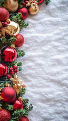 Wall Mural - merry christmas and happy new year holiday poster banner. xmas border frame. glittering christmas or
