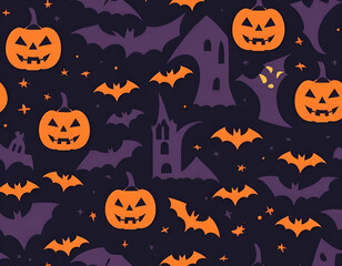 halloween seamless pattern, halloween seamless background, halloween background with pumpkins