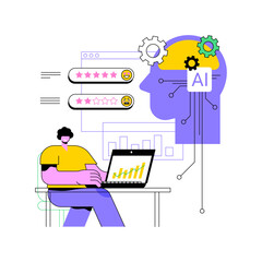 Poster - AI-Powered Predictive Customer Sentiment Analysis abstract concept vector illustration.