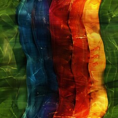 Poster - A Colorful Rainbow Colored Stripes, a high resolution AI illustration