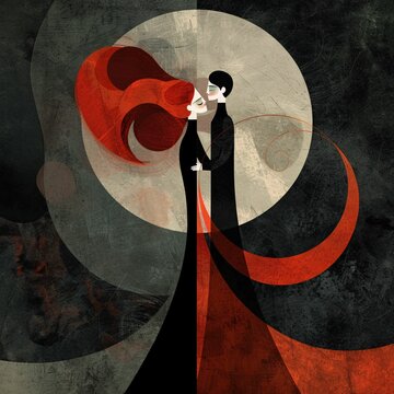 A Man And Woman Kissing, a high resolution AI illustration
