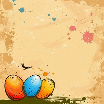 A Group Of Eggs With A Bird Flying, a high resolution AI illustration
