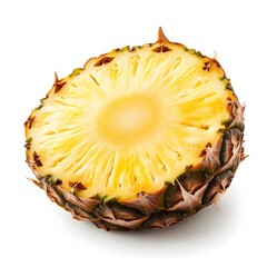 166. A fresh, juicy pineapple slice isolated on a soft white background