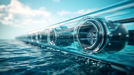 Underwater Hyperloop Tube Concept with Transparent Design and Traveling Pods