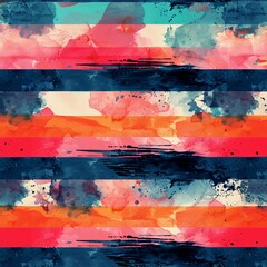Poster - A Colorful Striped Pattern With Black And Orange Stripes, a high resolution AI illustration