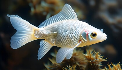 delicate display of fish against a pristine white background