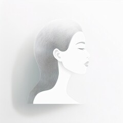 Poster - Minimalist Silhouette of a Human in Profile with Soft Gray Tones. Modern, Clean Design Concept for Professional or Corporate Use. Vector Logo Icon on White Background