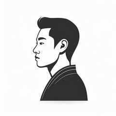 Poster - Minimalist Silhouette of a Human in Profile with Soft Gray Tones. Modern, Clean Design Concept for Professional or Corporate Use. Vector Logo Icon on White Background