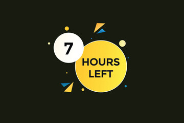 7 hours left, icon, stile, timer, countdown, clock, time,  background, template, 7 hours left, countdown, sticker, left banner, business, sale, label button
