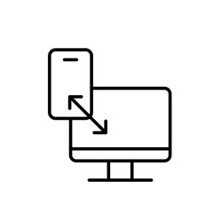 Poster - Responsive design outline icons, minimalist vector illustration ,simple transparent graphic element .Isolated on white background