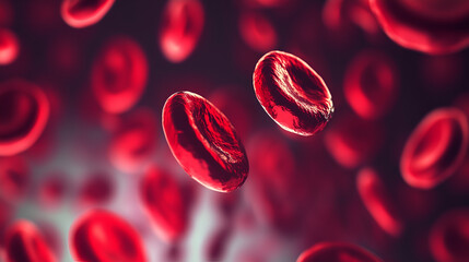 Blood cells. Blood flow of erythrocytes 3d illustration