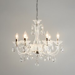 Wall Mural - 105. A beautiful crystal chandelier isolated on a soft gray background