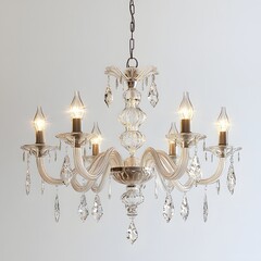 Wall Mural - 105. A beautiful crystal chandelier isolated on a soft gray background