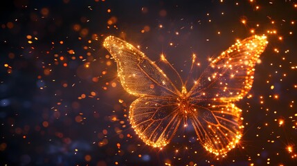 Wall Mural - Butterfly Fireworks: Elegant butterfly-shaped fireworks lighting up the sky, symbolizing transformation and grace. 
