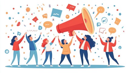 Poster - digital marketing vector illustration web page banner presentation