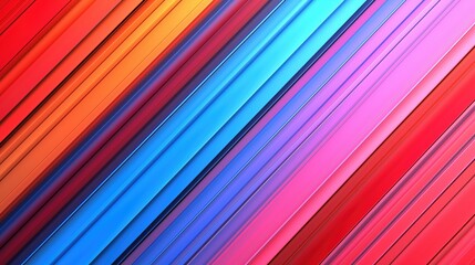 Poster - A colorful striped background with blue, red, and orange stripes. The colors are vibrant and bold, creating a lively and energetic atmosphere