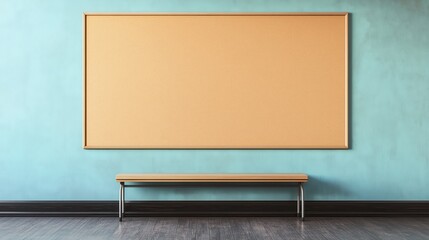 Poster - A large white board sits in a room with a blue wall