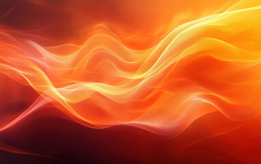 Poster - Abstract orange and yellow wave-like lines flowing seamlessly in a vibrant and dynamic pattern, creating an energetic and warm visual effect.