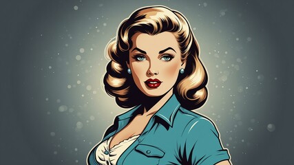 Wall Mural - beautiful shivering pin up girl vector illustration background