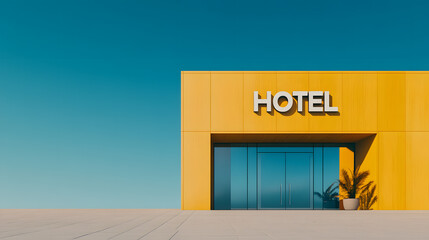 Modern Hotel Building with Sign | Stylish Architecture and Premium Accommodation