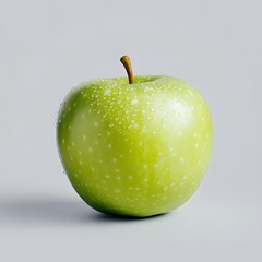 Wall Mural - 295. A vibrant green apple isolated on a light gray background