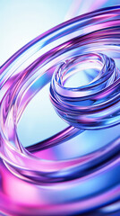 Poster - Abstract three dimensional curved glass shapes
