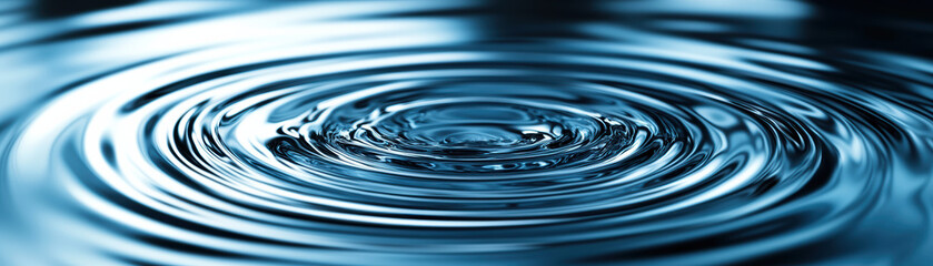 Poster - Close-up of rippling water surface with intricate reflections creating mesmerizing, concentric patterns and soothing optical effects.