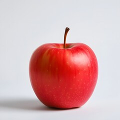 279. A vibrant red apple isolated on a pristine white background