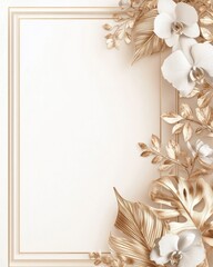 Poster - Gold Floral Frame.