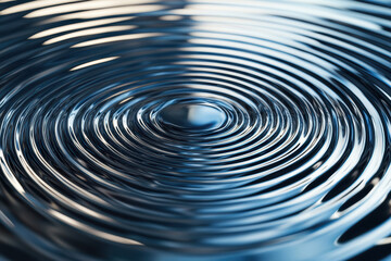 Poster - Tranquil close-up of water ripples creating soothing, concentric circles. Captures the calming effects of water movement in a serene, natural setting.
