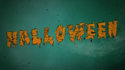Wall Mural - happy halloween debris and smoke 4k loop features smoke and debris blowing and fast moving shattered