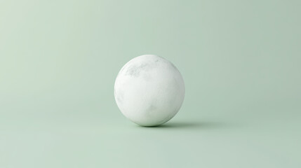 Poster - Minimalist image of a single white sphere on a pale green background, showcasing simplicity and balance in a serene composition.