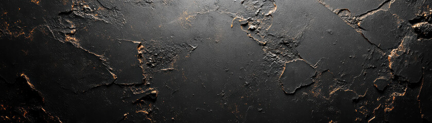 Wall Mural - This  features a textured black slate background with distressed, rugged appearance and subtle hints of brown and gold tones.