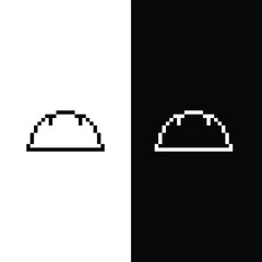 Poster - pixel hard hat icon. Vector pixel art hardhat working helmet 8 bit logo for game