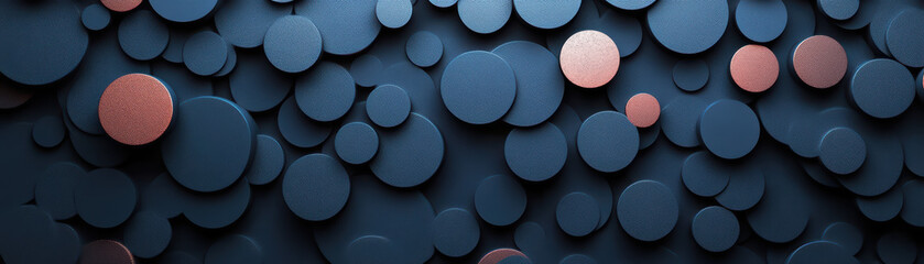 Poster - Abstract  circles in dark hues with copper highlights create a modern, sophisticated backdrop, perfect for contemporary design projects.