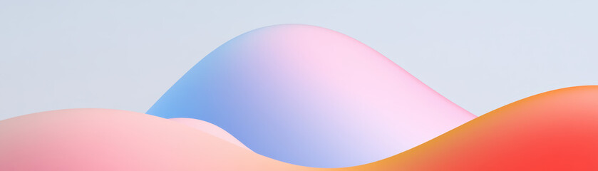 Poster - Colorful abstract gradient shapes blend smoothly to create a serene and visually pleasing background, perfect for creative projects.