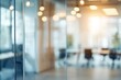 © Ganesha88 - Blurred office interior background with a blurred door and glass wall, blurry bokeh light effect for a business concept design. High-quality photo, taken with a telephoto lens in realistic daylight.