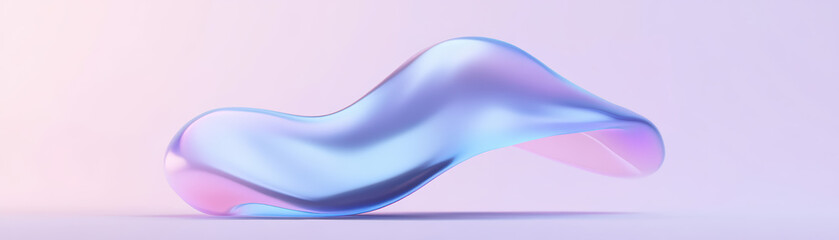 Poster - abstract fluid shape with smooth curves in pastel tones. modern design element, perfect for backgrou