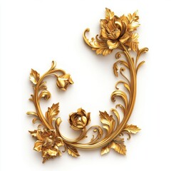 Canvas Print - Golden Floral Ornament.