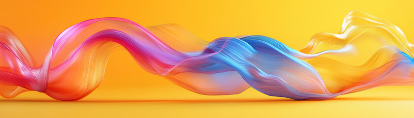 Poster - Vibrant abstract wave of flowing colors on a gradient background, showcasing dynamic movement and fluidity in a modern and artistic composition.