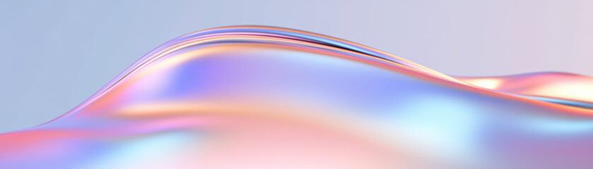 Poster - Abstract fluid gradient waves in soft pastel colors create a smooth, flowing surface, evoking tranquility and modern design.