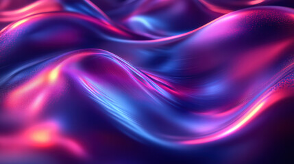 Poster - Vibrant abstract waves of blue and pink light create a mesmerizing and dynamic visual texture, evoking a sense of energy and motion.