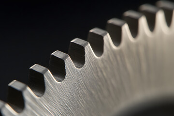Wall Mural - highly detailed close-up of two interconnected gears | precision engineering and mechanical design