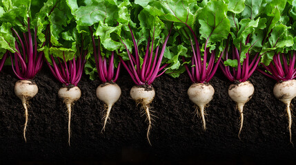 Canvas Print - Beetroot Farming | Sustainable Agriculture and Fresh Root Vegetables in Organic Soil